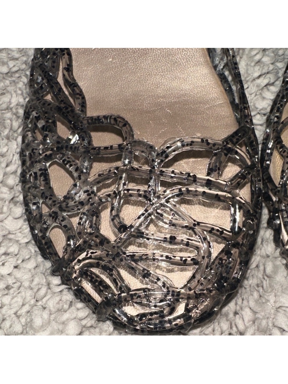 Vivienne Westwood Anglomania Black Glitter Jelly Wedge Sandal - Picture 4 of 11